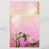 SPRINGVOUDIG EN STROOMTREE Roze Fuchsie Briefpapier (Voorkant)