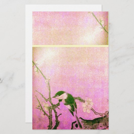 SPRINGVOUDIG EN STROOMTREE Roze Fuchsie Briefpapier (Voorkant / Achterkant)