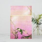 SPRINGVOUDIG EN STROOMTREE Roze Fuchsie Briefpapier (Staand voorkant)