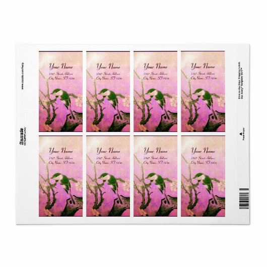 SPRINGVOUDIG EN STROOMTREE Roze Fuchsie Etiket (Full Sheet)