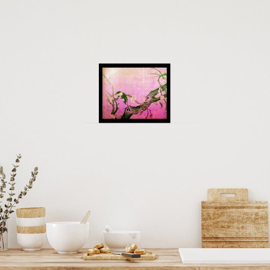 SPRINGVOUDIG EN STROOMTREE Roze Fuchsie Poster (Keuken)