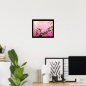 SPRINGVOUDIG EN STROOMTREE Roze Fuchsie Poster (Thuiskantoor)