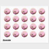 SPRINGVOUDIG EN STROOMTREE Roze Fuchsie Ronde Sticker (Vel)