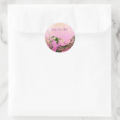 SPRINGVOUDIG EN STROOMTREE Roze Fuchsie Ronde Sticker (Tas)
