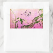 SPRINGVOUDIGE EN STROOMTREE MONOGRAM Pink Fuchsia Rechthoekige Sticker (Tas)
