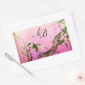 SPRINGVOUDIGE EN STROOMTREE MONOGRAM Pink Fuchsia Rechthoekige Sticker (Envelop)