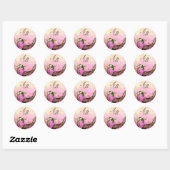 SPRINGVOUDIGE EN STROOMTREE MONOGRAM Pink Fuchsia Ronde Sticker (Vel)