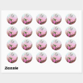 SPRINGVOUDIGE EN STROOMTREE MONOGRAM Pink Fuchsia Ronde Sticker (Vel)