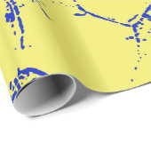 Springy Big Yellow Blue Floral Cadeaupapier (Rol Hoek)