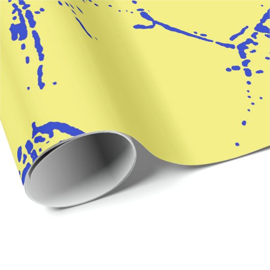 Springy Big Yellow Blue Floral Cadeaupapier (Rol Hoek)