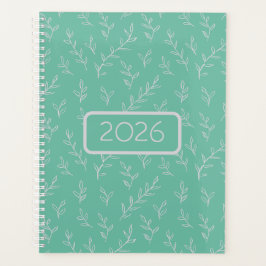 Springy: Hand-Sketched Leaves on Mint Green Planner