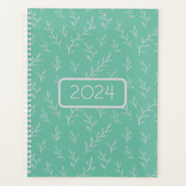 Springy: handgeschetste bladeren op mint-groen planner