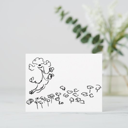 Springy Poodle Briefkaart (Staand voorkant)