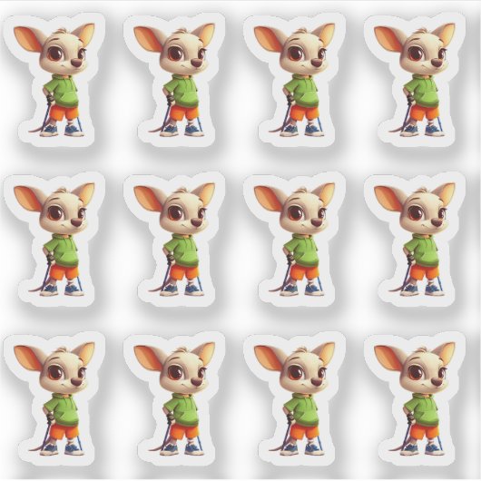 Springy Roo 12 Sticker Blad (Voorkant)