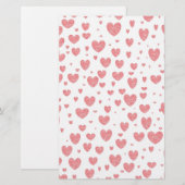 Sprinken van hartenpapier briefpapier (Voorkant / Achterkant)