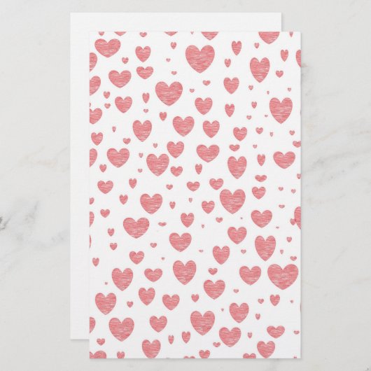 Sprinken van hartenpapier briefpapier (Voorkant / Achterkant)