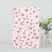 Sprinken van hartenpapier briefpapier (Staand voorkant)