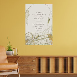 Sprinkhaan babyshower welkomstbord poster