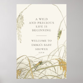 Sprinkhaan babyshower welkomstbord poster
