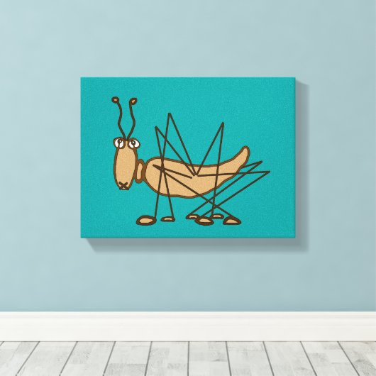Sprinkhaan Canvas Afdruk (Insitu (Houten vloer))