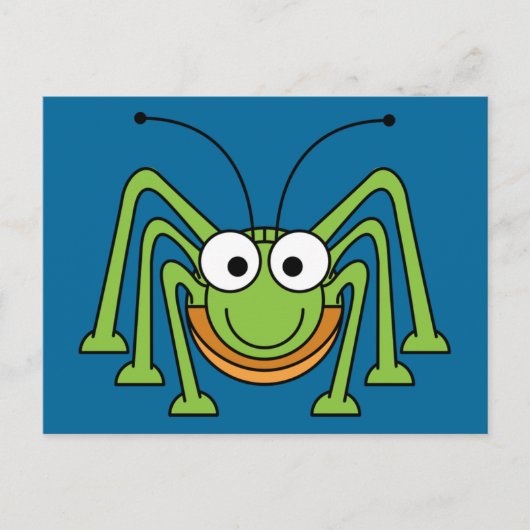 sprinkhaan-cartoon briefkaart (Voorkant)