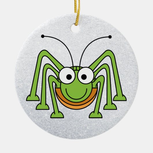 sprinkhaan-cartoon-ornament keramisch ornament (Voorkant)