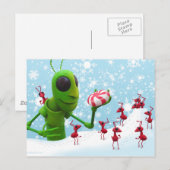 Sprinkhaan en het Briefkaart van Kerstmis van (Voorkant / Achterkant)