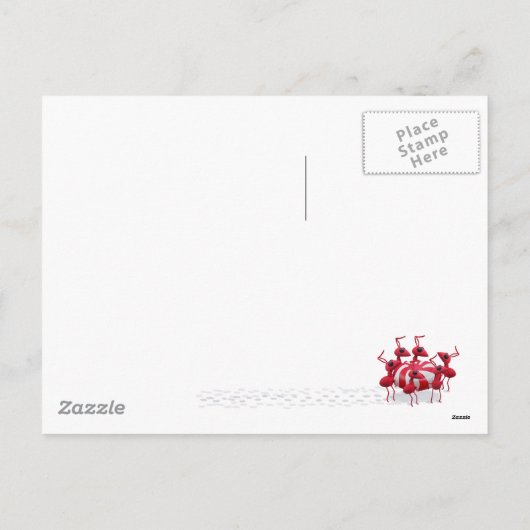 Sprinkhaan en het Briefkaart van Kerstmis van (Achterkant)