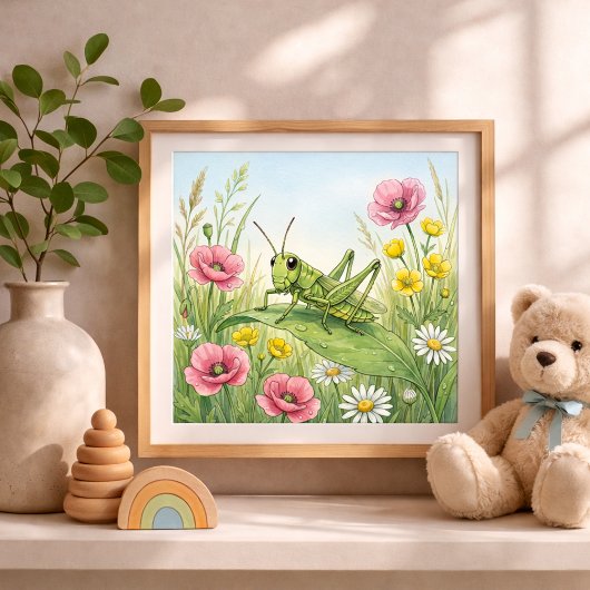 Sprinkhaan Kleine Insecten Nursery Poster