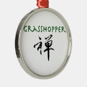 Sprinkhaan met symbool "Zen" Metalen Ornament (Rechts)