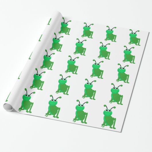 Sprinkhaan ontwerp cadeaupapier (Uitgerold)