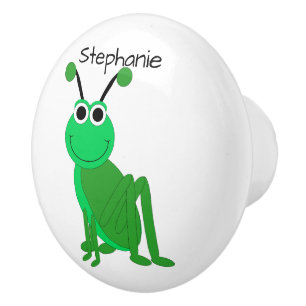 Sprinkhaan ontwerp gepersonaliseerd keramische knop