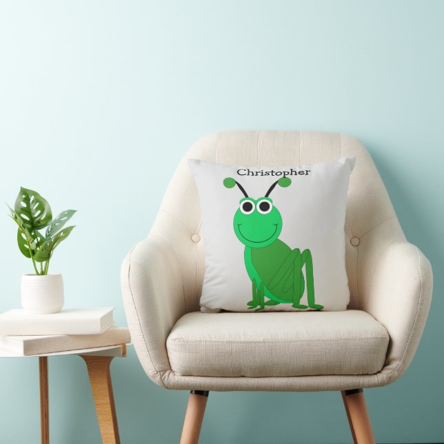 Sprinkhaan ontwerp gepersonaliseerd kussen (Stoel)