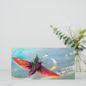 sprinkhaan op een Moth-kerstkaart Kaart (Staand voorkant)