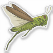Sprinkhaan Vector Springende Illustratie Sticker (Voorkant)