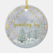 Sprinking Joy Kerstwinter Scene Keramisch Ornament (Voorkant)