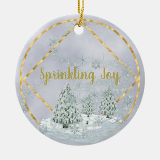 Sprinking Joy Kerstwinter Scene Keramisch Ornament (Voorkant)