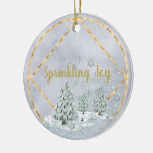 Sprinking Joy Kerstwinter Scene Keramisch Ornament (Links)