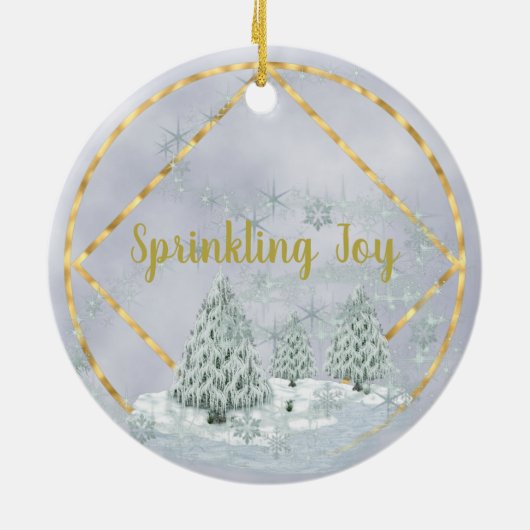 Sprinking Joy Kerstwinter Scene Keramisch Ornament (Achterkant)