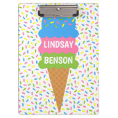 Sprinkkelt Ice Cream Cone Personalized klembord (Voorkant)