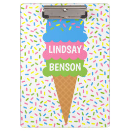 Sprinkkelt Ice Cream Cone Personalized klembord