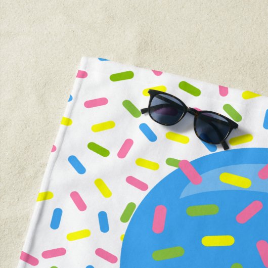 Sprinkkelt Ice Cream Kone Aangepaste keukendoek Strandlaken (In situ)