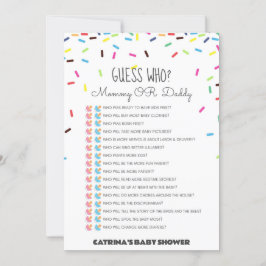 Sprinkle Baby shower - bewerkbare naam, 5x7 Kaart