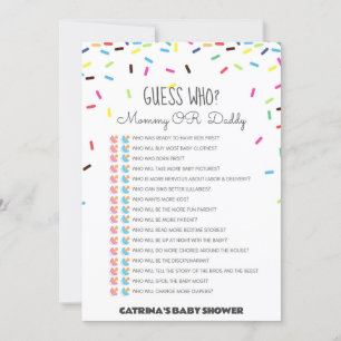 Sprinkle Baby shower - bewerkbare naam, 5x7 Kaart