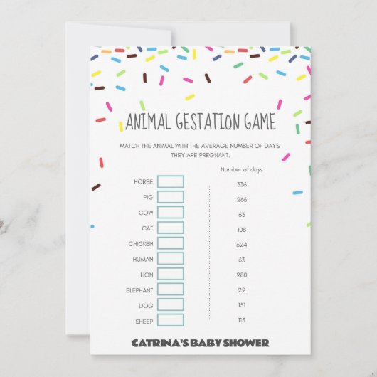 Sprinkle Baby shower - bewerkbare naam, 5x7 Kaart (Voorkant)