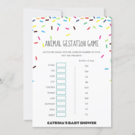 Sprinkle Baby shower - bewerkbare naam, 5x7 Kaart