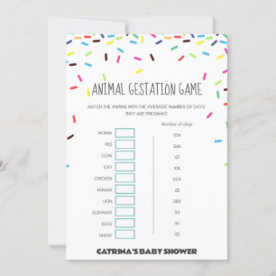 Sprinkle Baby shower - bewerkbare naam, 5x7 Kaart