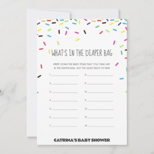 Sprinkle Baby shower - bewerkbare naam, 5x7 Kaart (Voorkant)