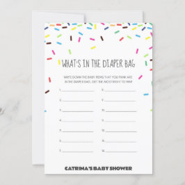 Sprinkle Baby shower - bewerkbare naam, 5x7 Kaart