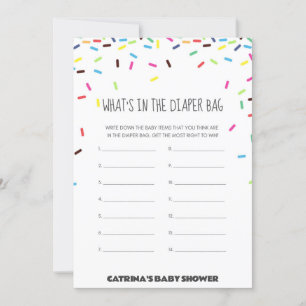 Sprinkle Baby shower - bewerkbare naam, 5x7 Kaart